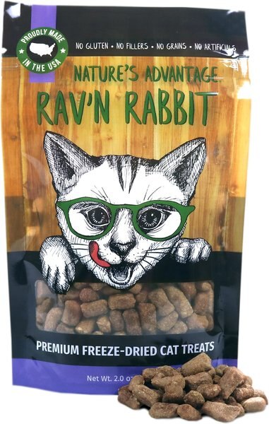 Nature's Advantage Rav'n Rabbit Cat Treats， 2-oz bag