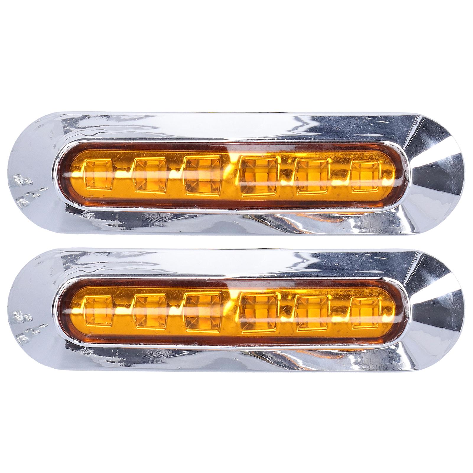 10-30v 6led Side Tail Light Bright Indicator Lamp Ip68 Protection For Cars Trucks Trailers Rvsyellow