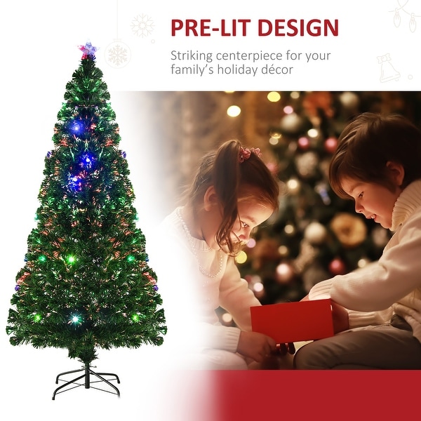 HOMCOM 6 ft. ColorChanging Lighted Christmas Tree with Stand