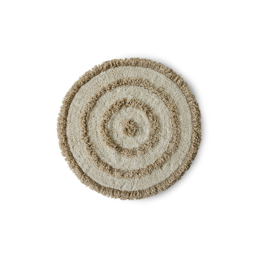 Round bath mat rug cream (31.5