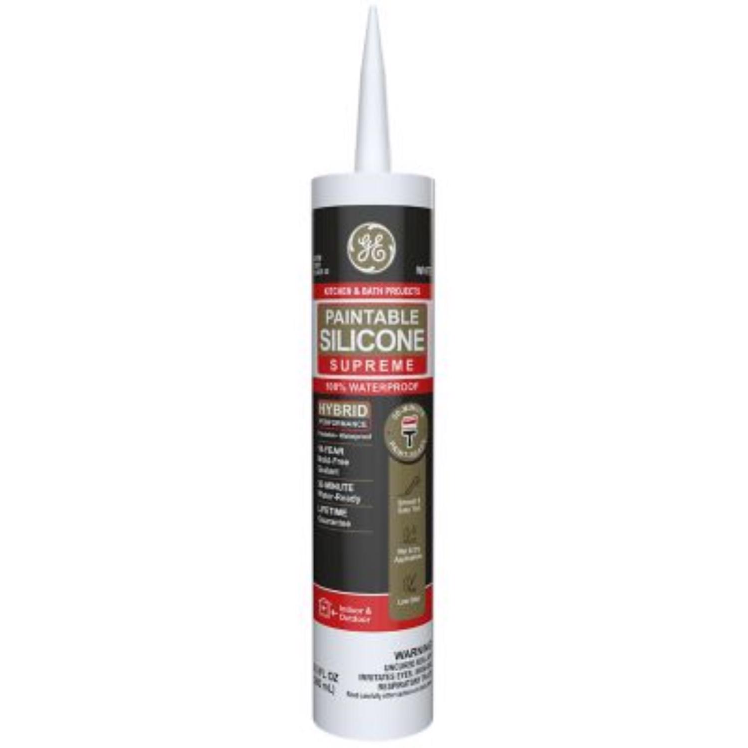 GE  White  Silicone Kitchen and Bath Caulk Sealant 10.1 oz