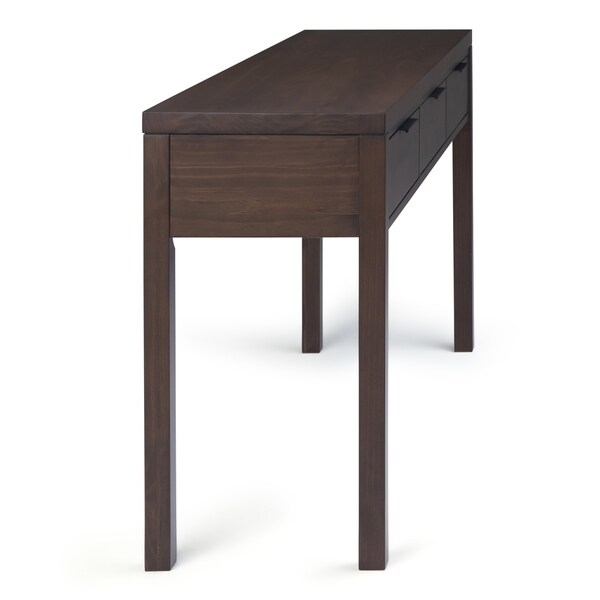 WYNDENHALL Fabian SOLID WOOD 60 inch Wide Contemporary Wide Console Table in Warm Walnut Brown - 60