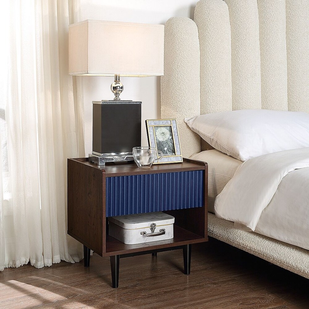 Manhattan Comfort Duane Modern Ribbed Nightstand