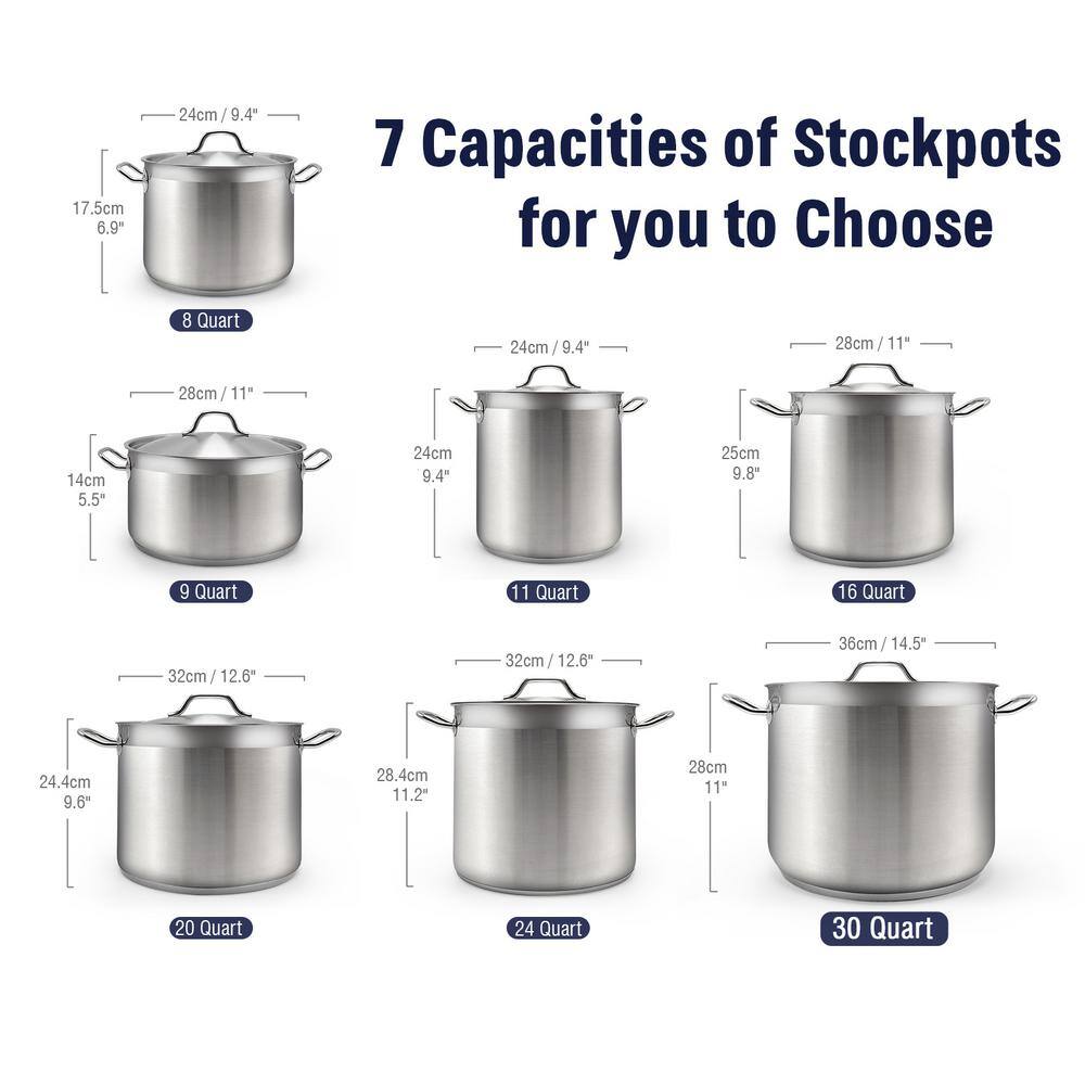 Cooks Standard Professional Grade 11 qt. Stainless Steel Stock Pot with Lid 02615