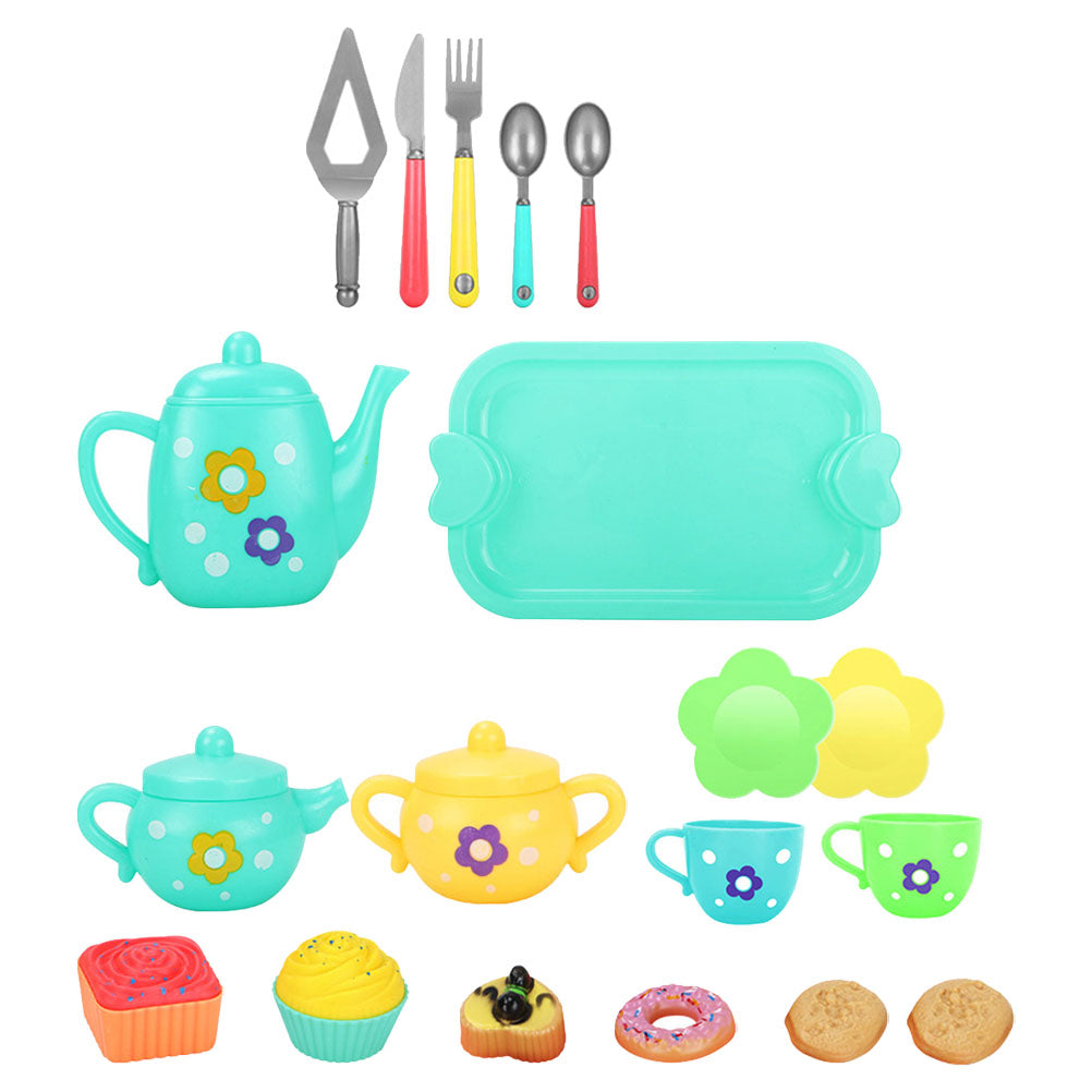 1 Set of Kid Pretend Toys Simulation Tea Pot Tea Cup Pretend Tea Pot Set