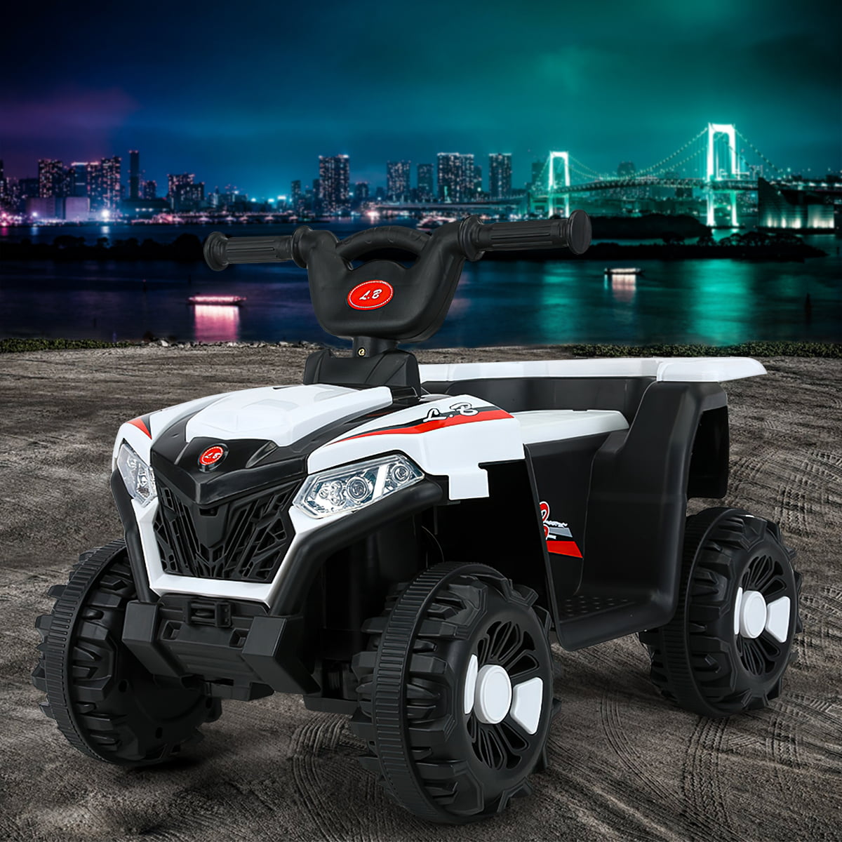 Kids Ride On ATV，Electric 4-Wheeler Car，6V Battery Powered Electric Vehicle with LED Lights