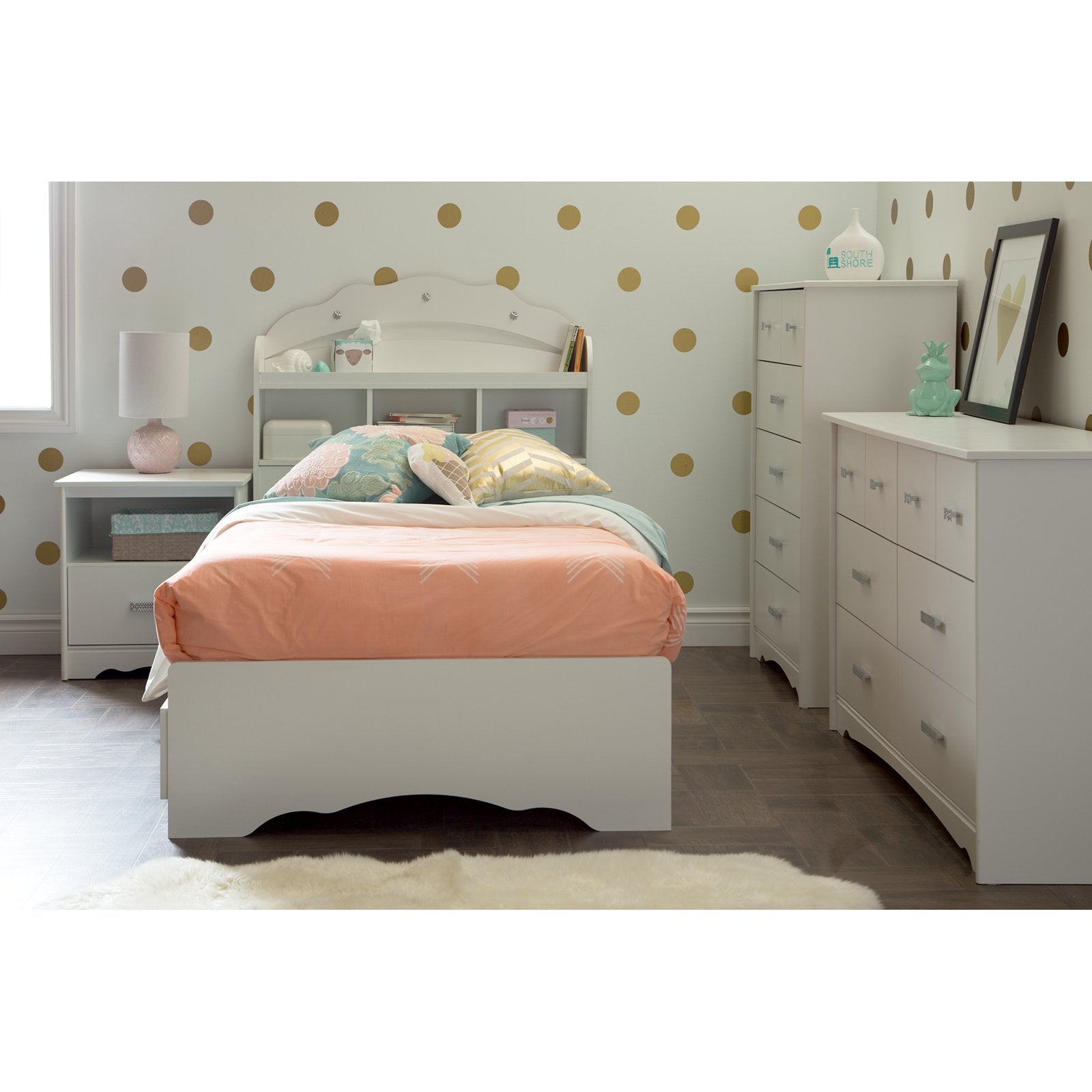 South Shore Tiara 6-Drawer Double Dresser, White