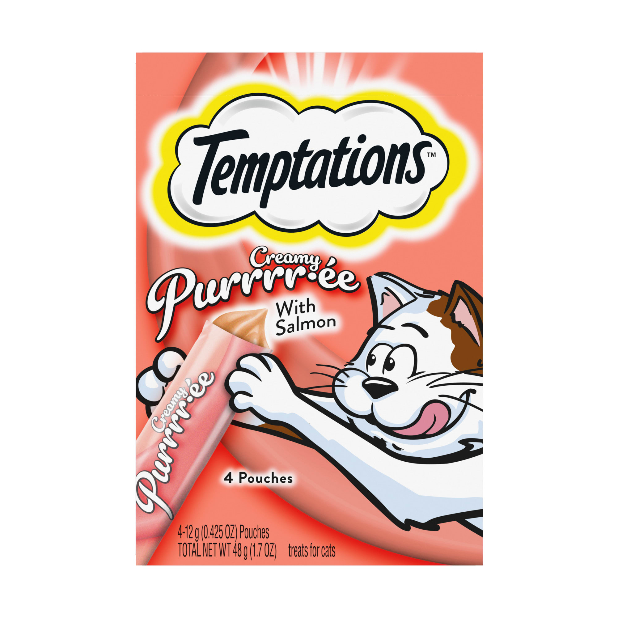 Temptations Creamy Purrrr-ee with Salmon Cat Treats， 1.7 oz.