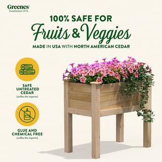 Greenes Fence 32 in. L x 16 in. W x 31 in. H Original Cedar Elevated Garden Bed RCEV1632