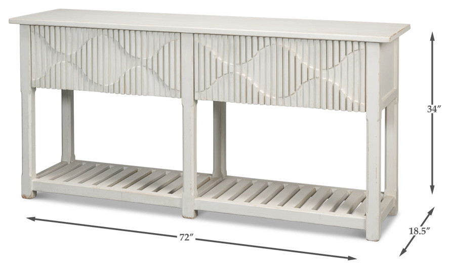 Lola Console Table With Drawers and Shelf Antique White   Transitional   Console Tables   by Sideboards and Things  Houzz