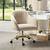 JAYDEN CREATION Sinda Modern Tan Velvet Swivel and Adjustable Task Chair with Gold Base CHDT0084-TAN-P