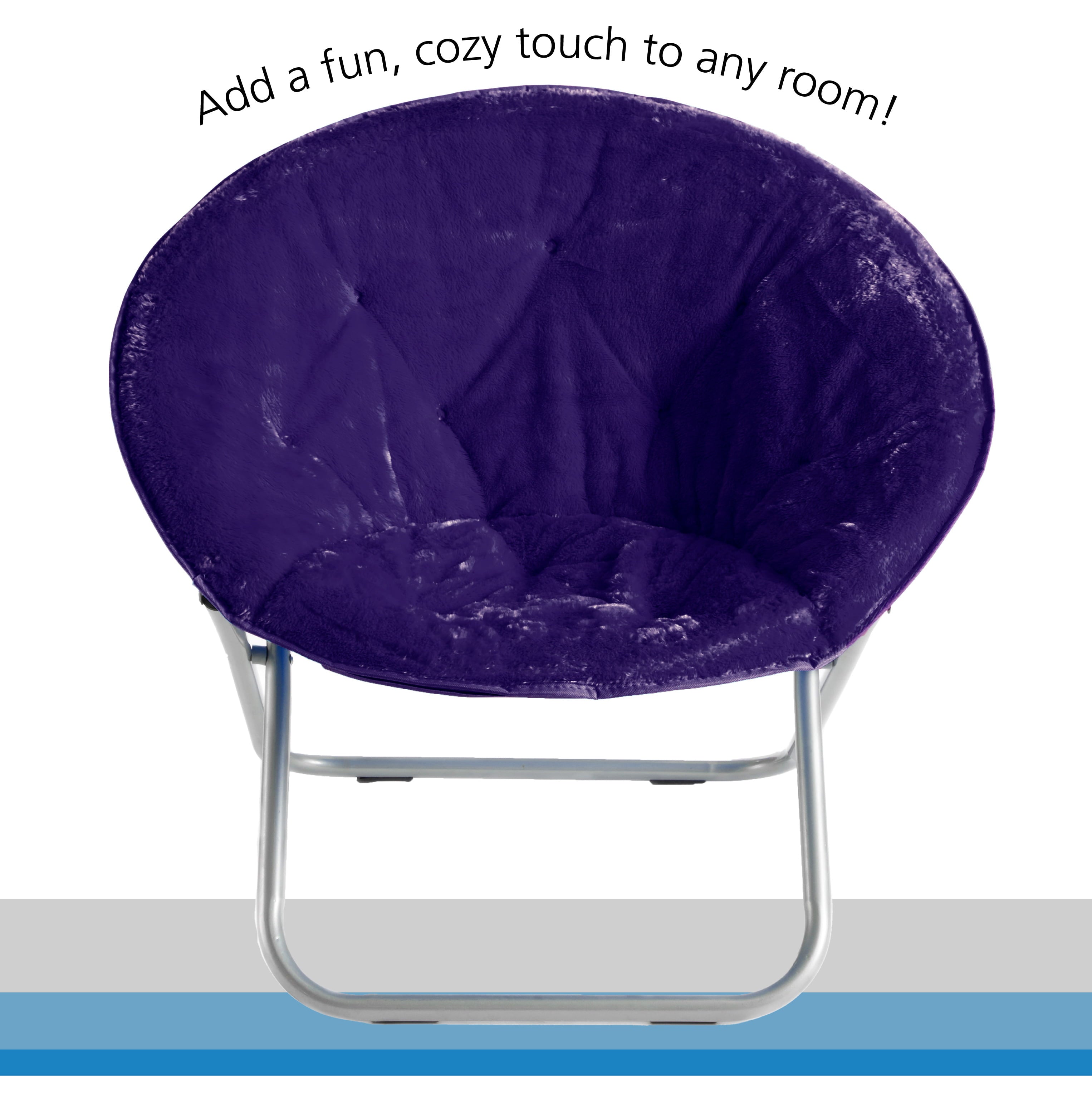 Mainstays Faux Fur Folding Chair, Purple