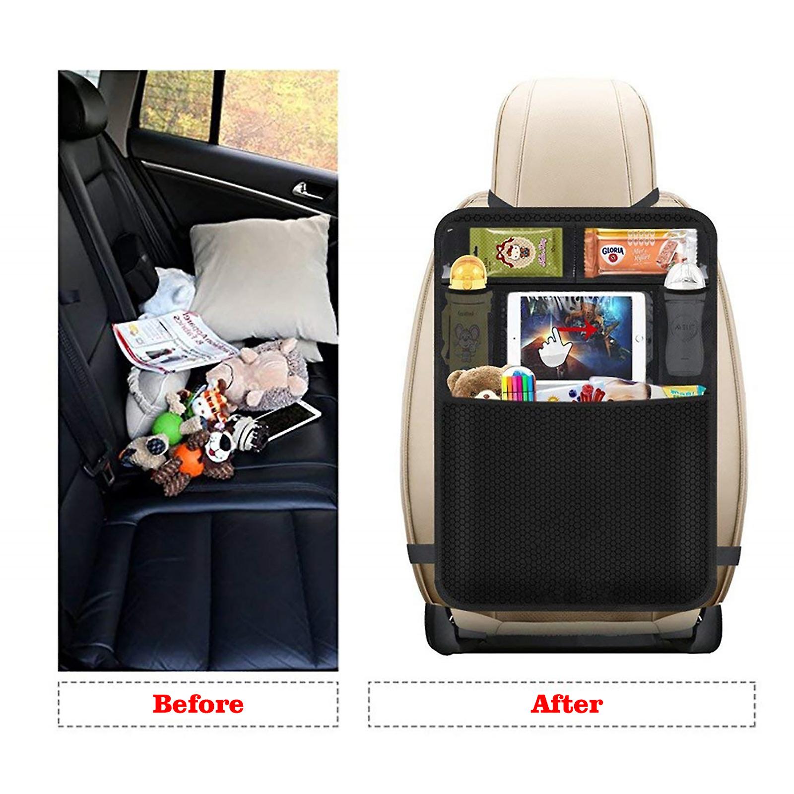 Car Storage Bag 2 Pieces Children Car Rear Seat Organizer 600d Oxford Cloth Waterproof Rear Seat Protector With Tablet Holder