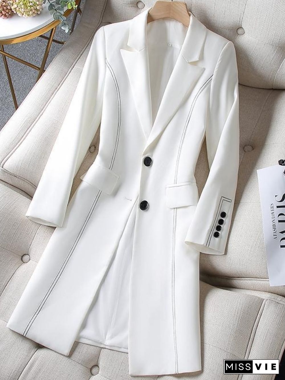 New Spring Autumn Mid-length Suit Jacket Women's Fashion Temperament Thin Thickened Coat Oversized Commuter Clothes Suit Blazer