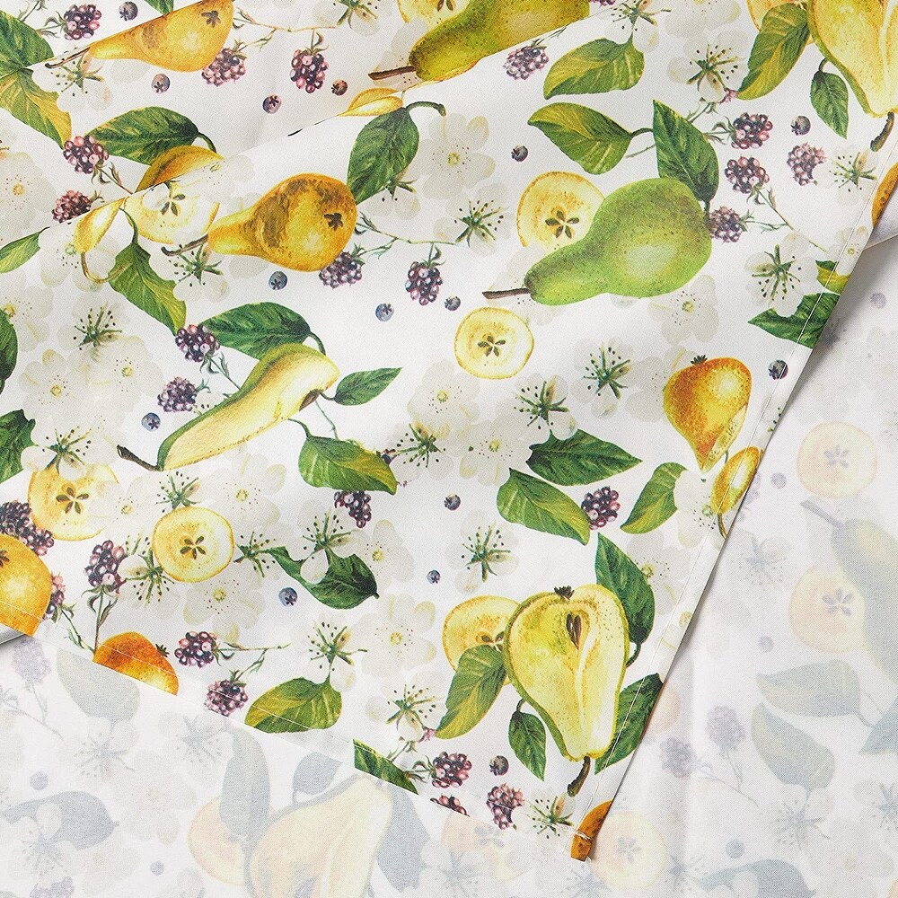 Violet Linen European Pears Flowers Pattern Tablecloth