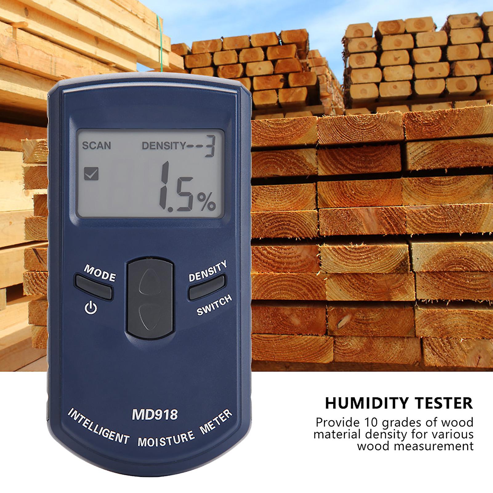 Md918 Digital Lcd Inductive Wood Moisture Meter Detector Timber Humidity Tester