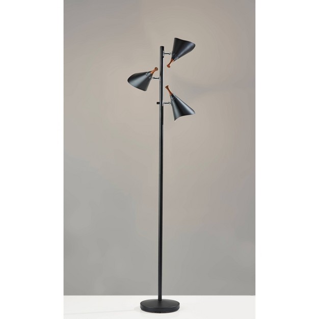 Draper Collection 3 arm Tree Lamp Black Adesso