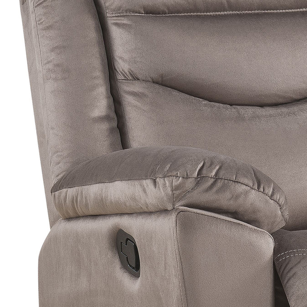 Fabric Upholstered Glider Recliner With Tufted Back Cushions Brown  Saltoro   Transitional   Recliner Chairs   by Dot  ampBo  Houzz