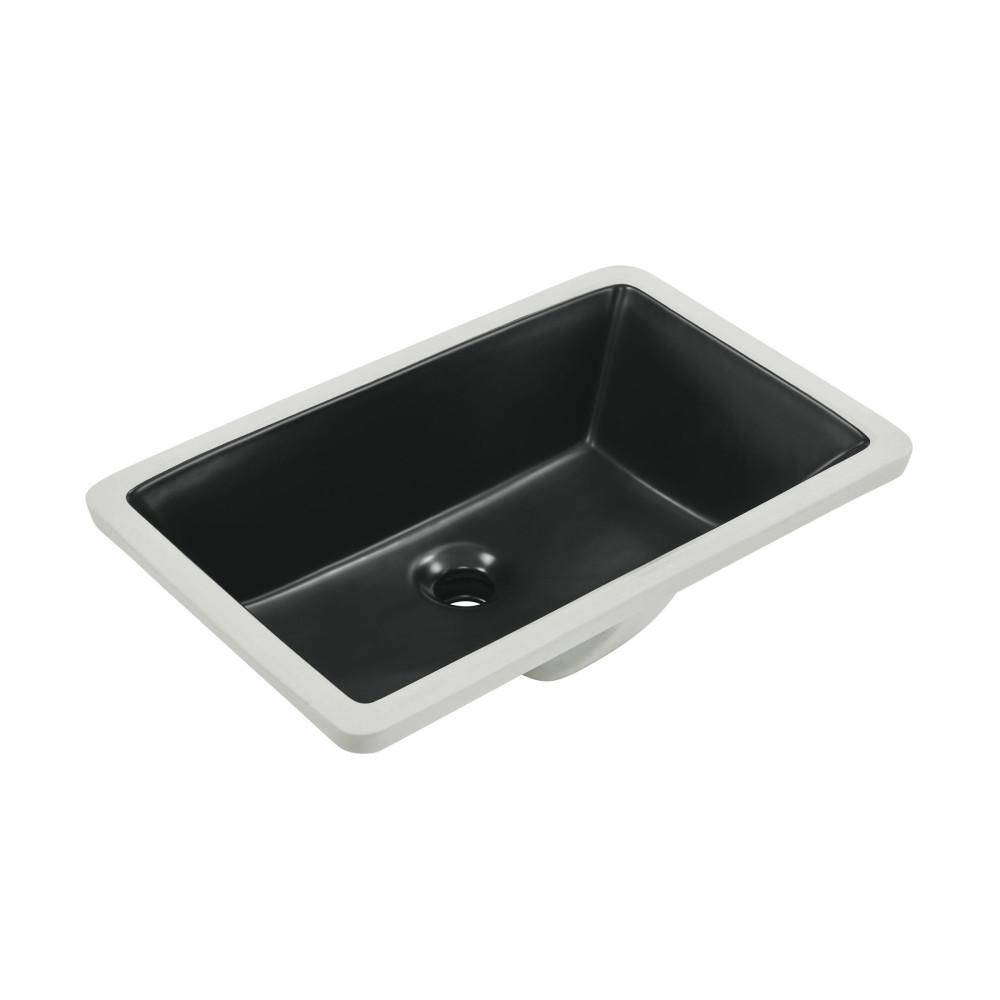 Swiss Madison Voltaire 21 in. Rectangle Undermount Bathroom Sink in Matte Black SM-UM625MB