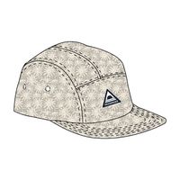 Fixie 5 Panel Recycled Cord Cap - Golden Spice/ Seaweed Pebble Grey