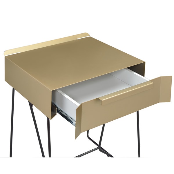 Furniture of America Omer Modern Metal 1-drawer Side Table