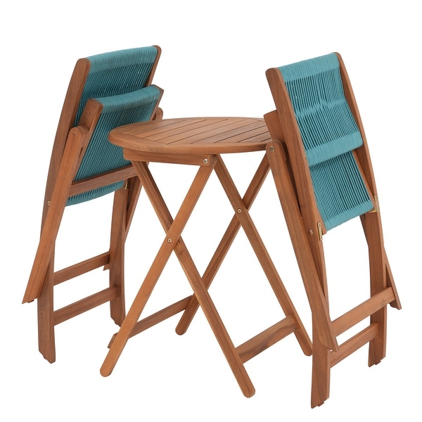 3piece Folding Wood Patio Bistro Set