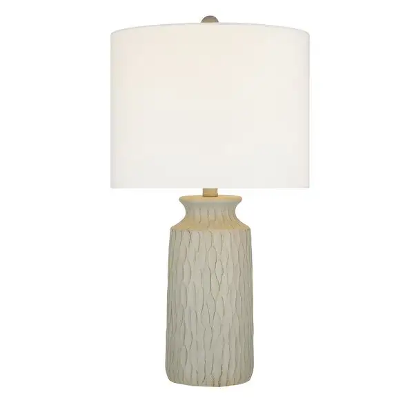 Textured 2-Tone Table Lamp， LED bulb included - 13x13x24.5