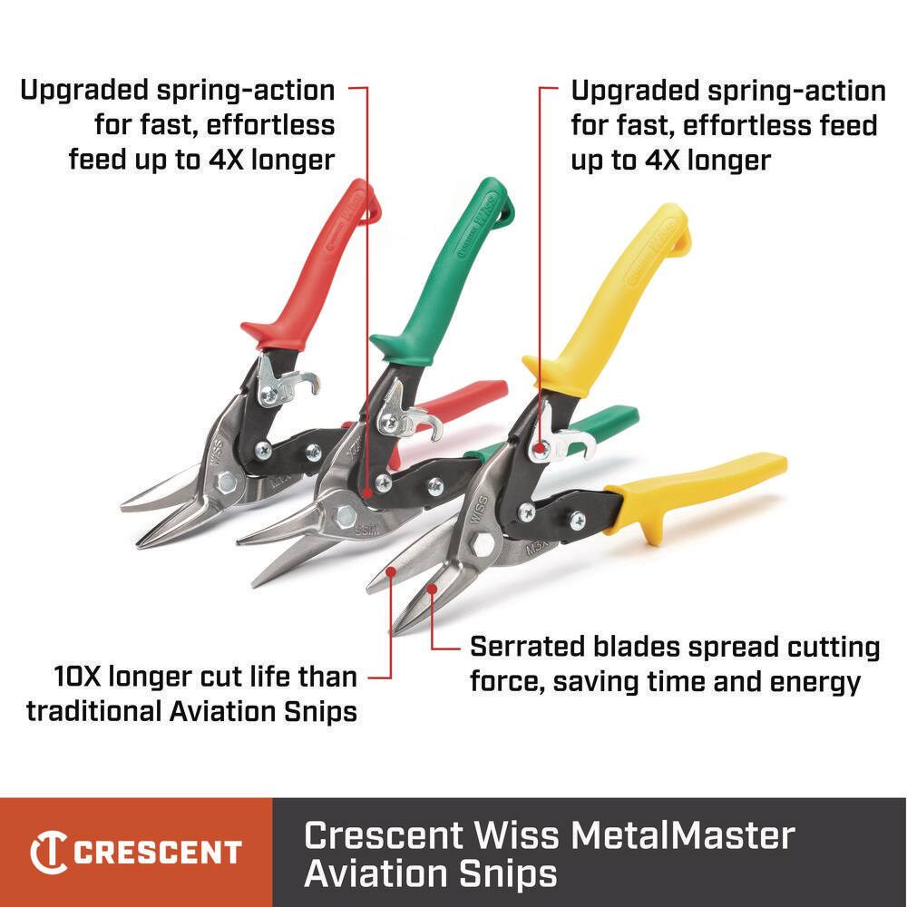 Wiss 9-14 in. Compound Action Offset Straight and Right Cut Aviation Snips M7R