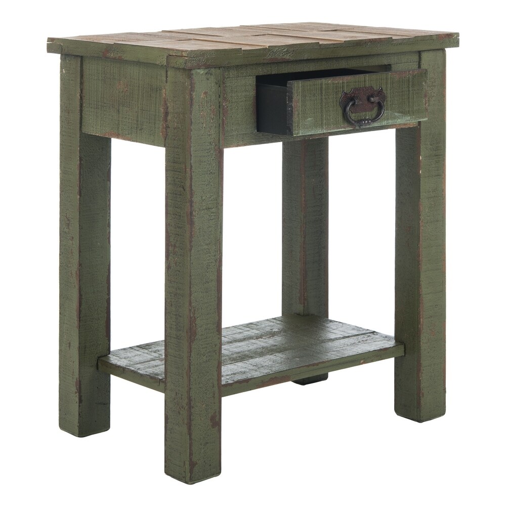 SAFAVIEH Alfred Antique Green Accent Table   21\