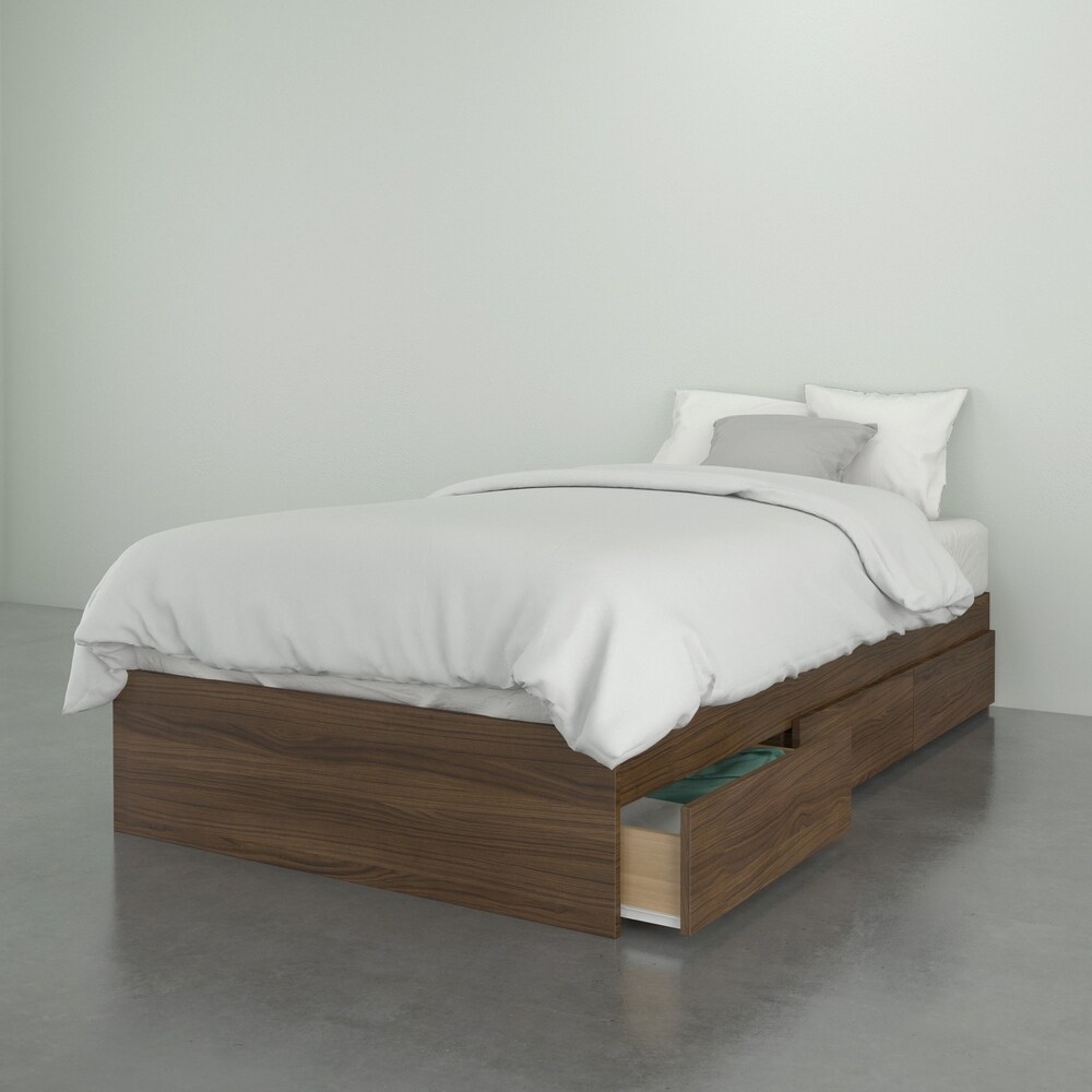 Nexera Alibi 3 Drawer Storage Bed  Walnut