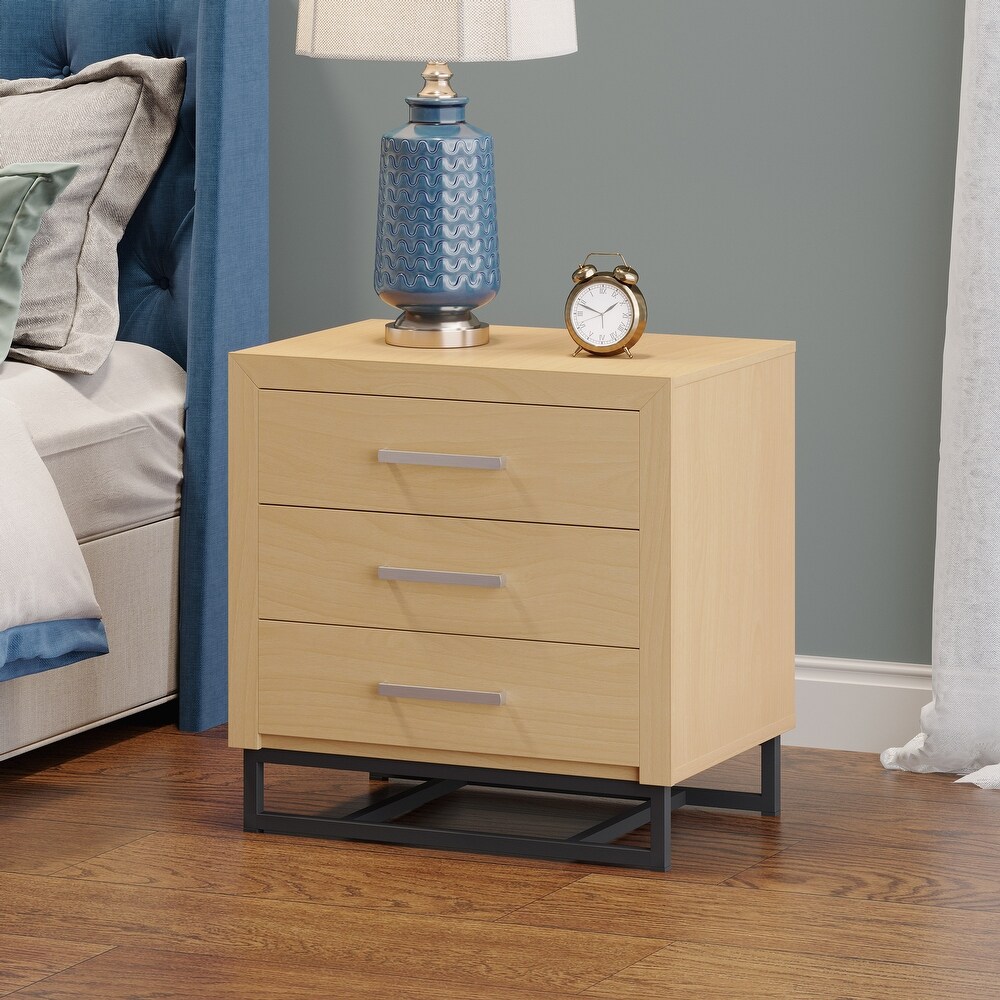 Beeson 3 Drawer Nightstand (Set of 2) by Christopher Knight Home