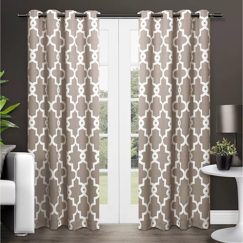 Exclusive Home 2-pack Ironwork Sateen Woven Blackout Window Curtains