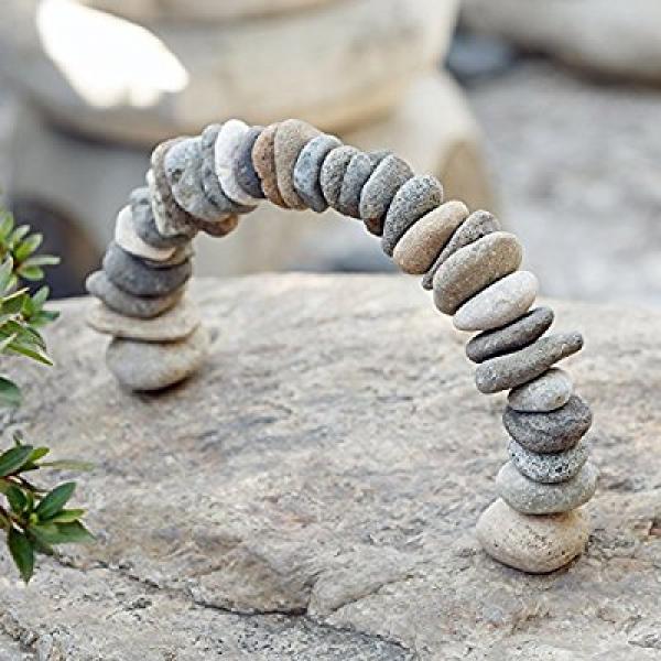 Rock Cairn Arch Sculpture Natural River Stone Arch Zen Garden Decor Rocks Stacked,