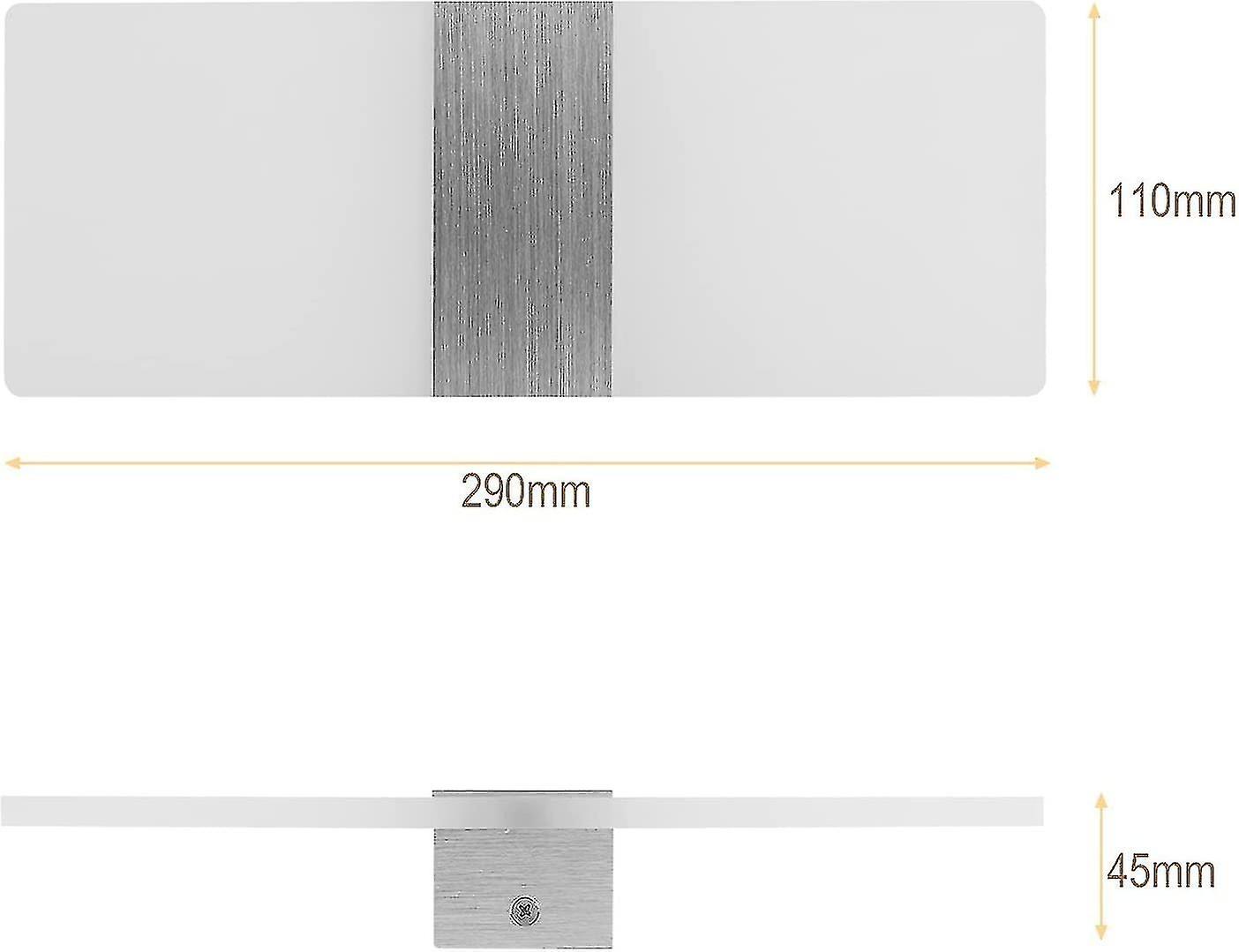 6w Led Indoor Wall Light Simple Gray Brush Design 27cm3000ksilver