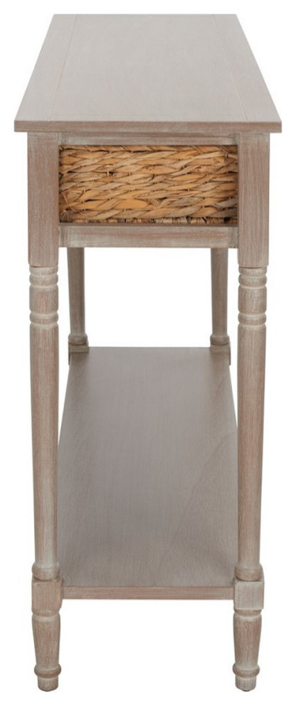 Marissa Console Table With Storage Vintage White   Traditional   Console Tables   by Rustic Home Furniture Deco  Houzz