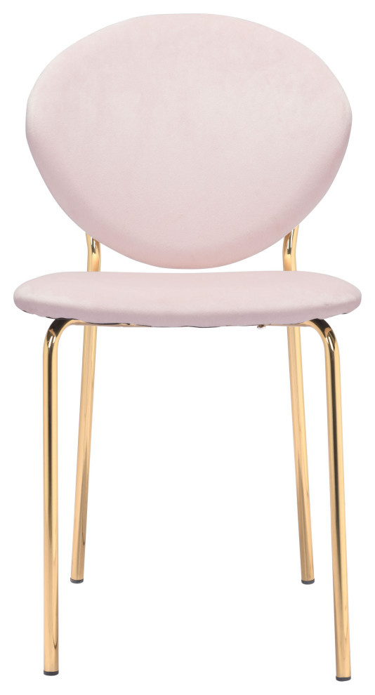 Clyde Dining Chair (Set of 2) Pink  ampGold   Midcentury   Dining Chairs   by Sideboards and Things  Houzz