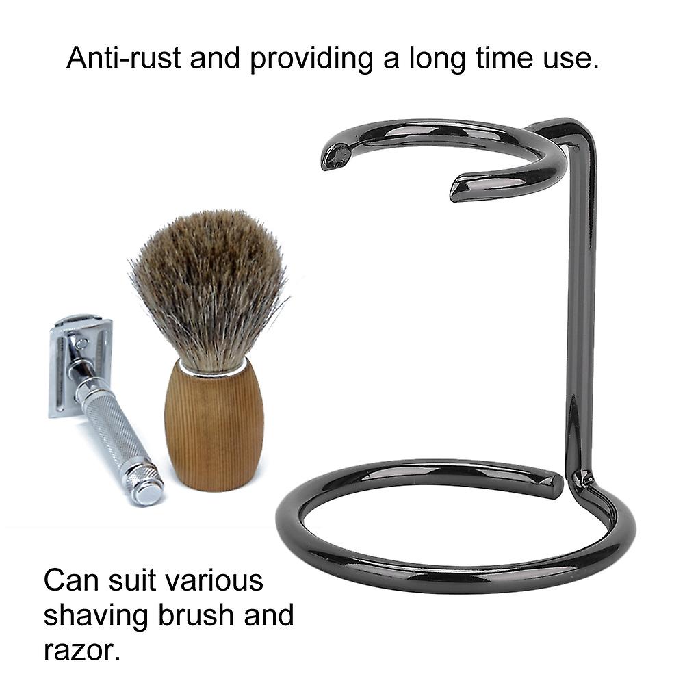 Men Shaving Brush Stand Razor Holder Stainless Steel For Salon Home Travel Use