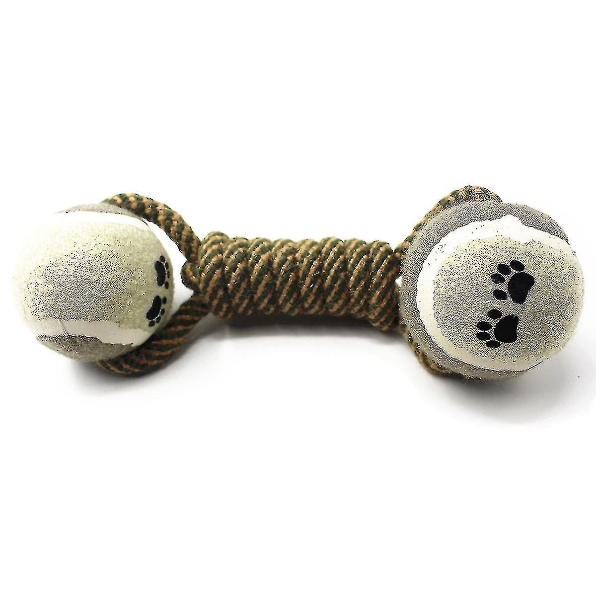 Tennis Cotton Rope Dumbbell Shaped Dog Toy Molar Dog Rope Knot Toy