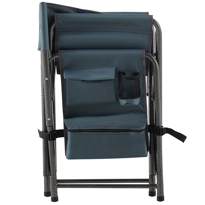 1 piece Padded Folding Outdoor Chair with Storage Pockets Lightweight Oversized Directors Chair