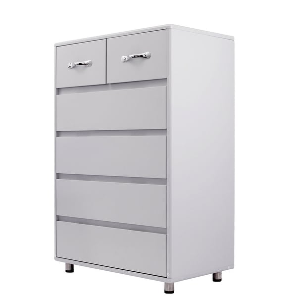 Six drawer side table-white