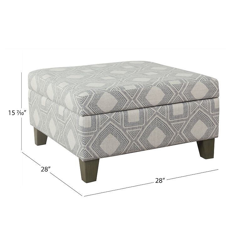 HomePop Luxury 28-in. Square Storage Ottoman