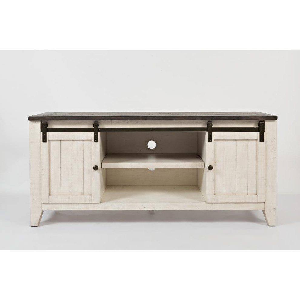 Madison County 60 Console   Vintage White   Farmhouse   Entertainment Centers And Tv Stands   by BisonOffice  Houzz