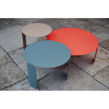 Table basse salon de jardin ronde en métal 80cm - Bebop FERMOB