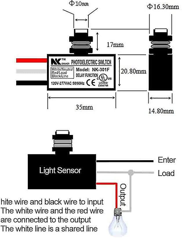 120-277v Dusk To Dawn Sensor Photoelectric Switch Light Photocell Sensor Lighting Switch