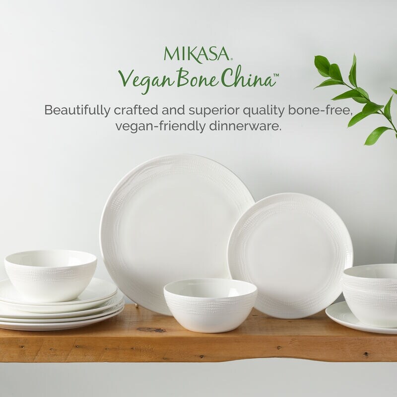 Mikasa Vegan Bone Mirabel 12PC Dinnerware Set  Service for 4