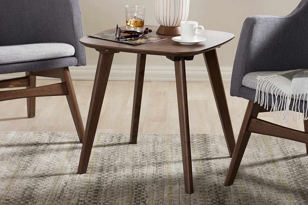 Urban Designs Dahlia Mid Century Modern Walnut Wood End Table   Midcentury   Side Tables And End Tables   by Urban Designs  Casa Cortes  Houzz