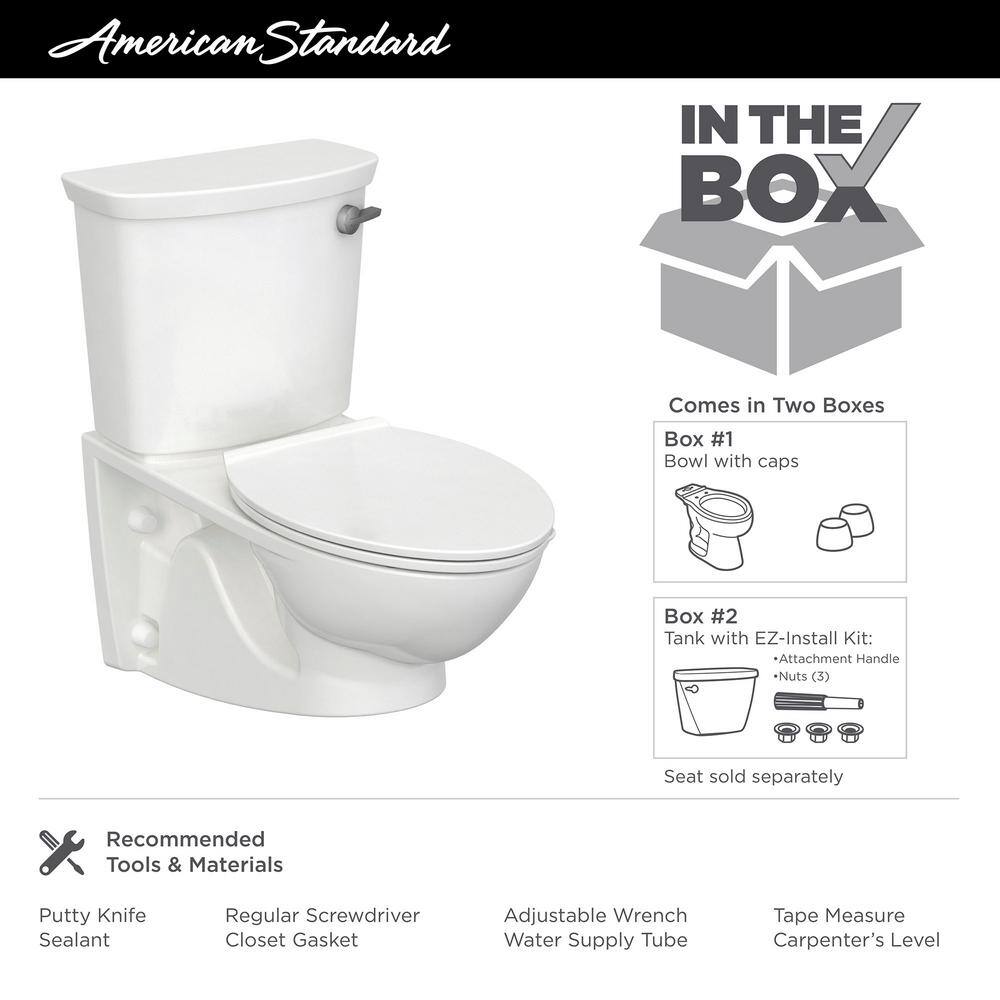 American Standard Glenwall VorMax 1.28 GPF Single Flush Toilet with Left Hand Trip Lever in White (Seat Not Included) 2882107.020