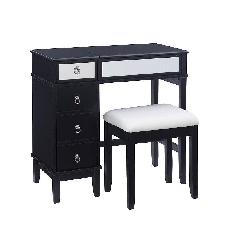 Linon Eva Vanity Table and Stool 2-piece Set