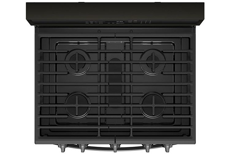 Whirlpool 5.8 Cu. Ft. Fingerprint Resistant Black Stainless Steel Smart Freestanding Gas Range With EZ-2-Lift Grates