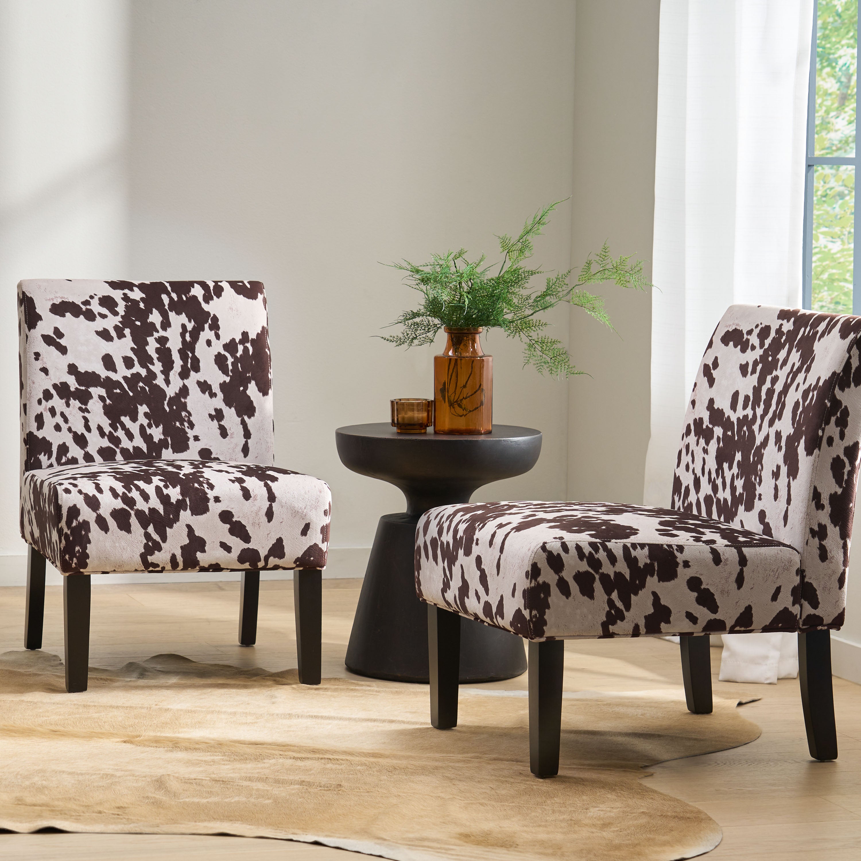 Kalee Contemporary Fabric Slipper Accent Chair